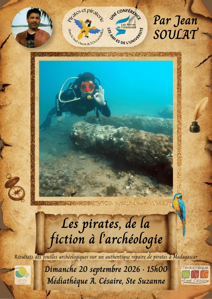 Les pirates, de la fiction à l&rsquo;archéologie, Médiathèque Intercommunale Aimé Césaire, Sainte-Suzanne