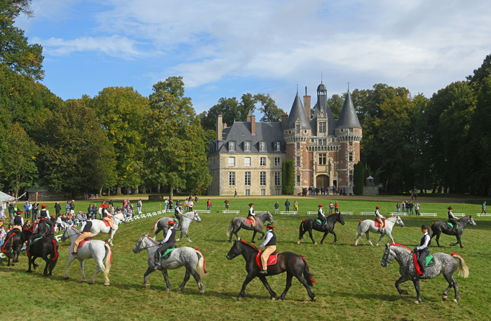 Les traits du Perche au château de Saint-Agil , visite du château , valorisation du cheval percheron, démonstrations, exposants, spectacle, Château de Saint-Agil, Couëtron-au-Perche