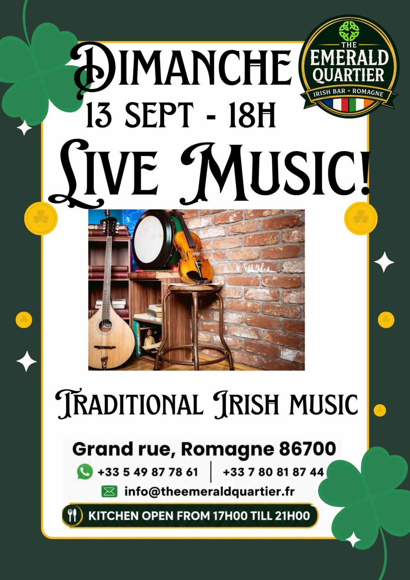 Live Music Traditional Irish Music Romagne