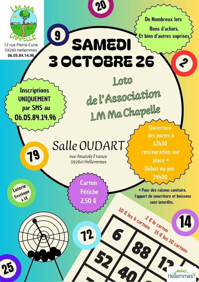 Loto – 3/10, salle Oudart, Hellemmes