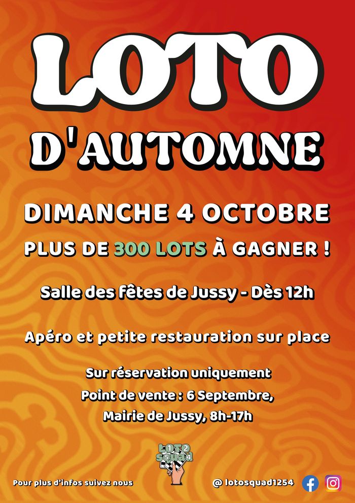 Loto d&rsquo;automne, Salle des Fêtes, Jussy