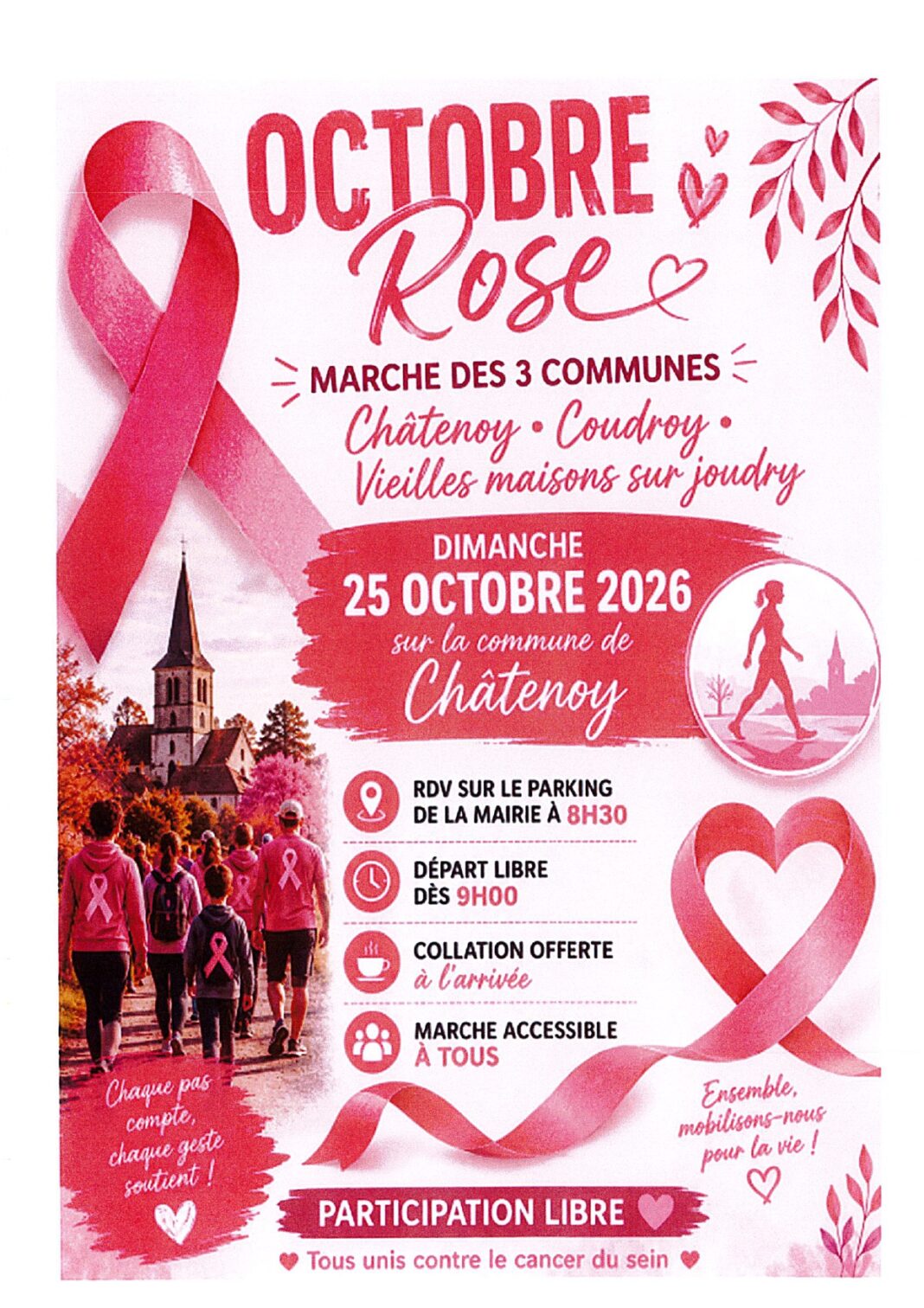 Marche des 3 communes octobre rose  Châtenoy