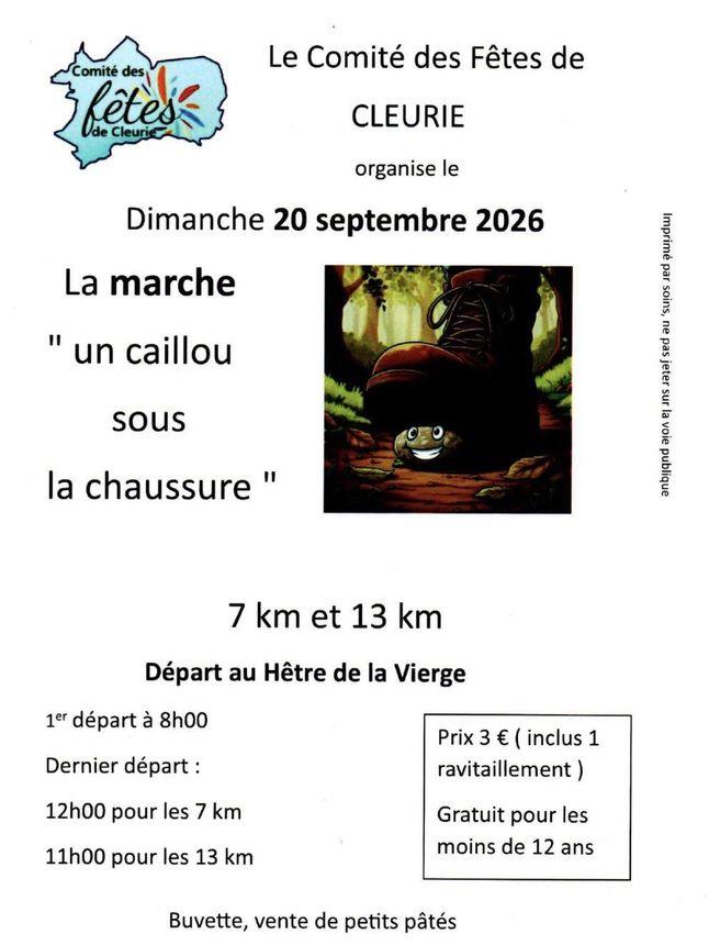 Marche Un caillou sous la chaussure Route de Purifaing Cleurie