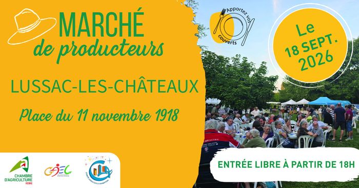 Marchés de producteurs – Lussac-Lès-Châteaux, Place du 11 novembre, Lussac-les-Châteaux (86), Lussac-les-Châteaux
