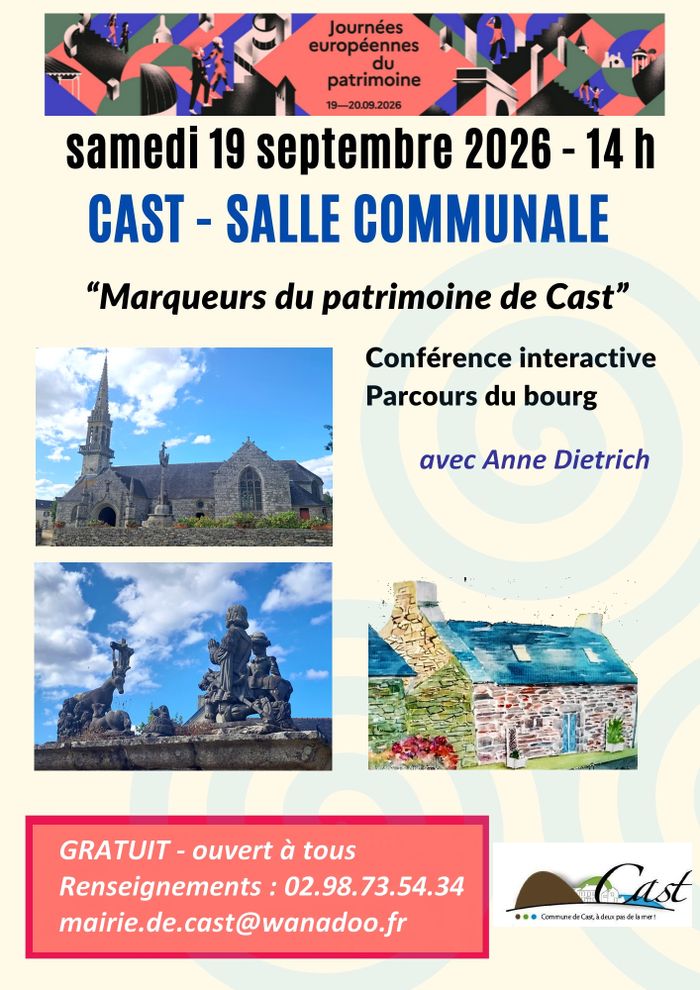 Marqueurs du patrimoine de Cast, Mairie de Cast, Cast