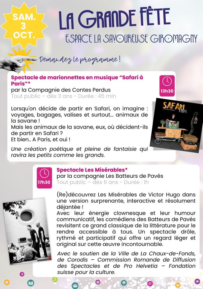 Médiathèques en folie! Spectacle « Safari à Paris », Médiathèque de Giromagny – Espace La Savoureuse -90200 GIROMAGNY, Giromagny
