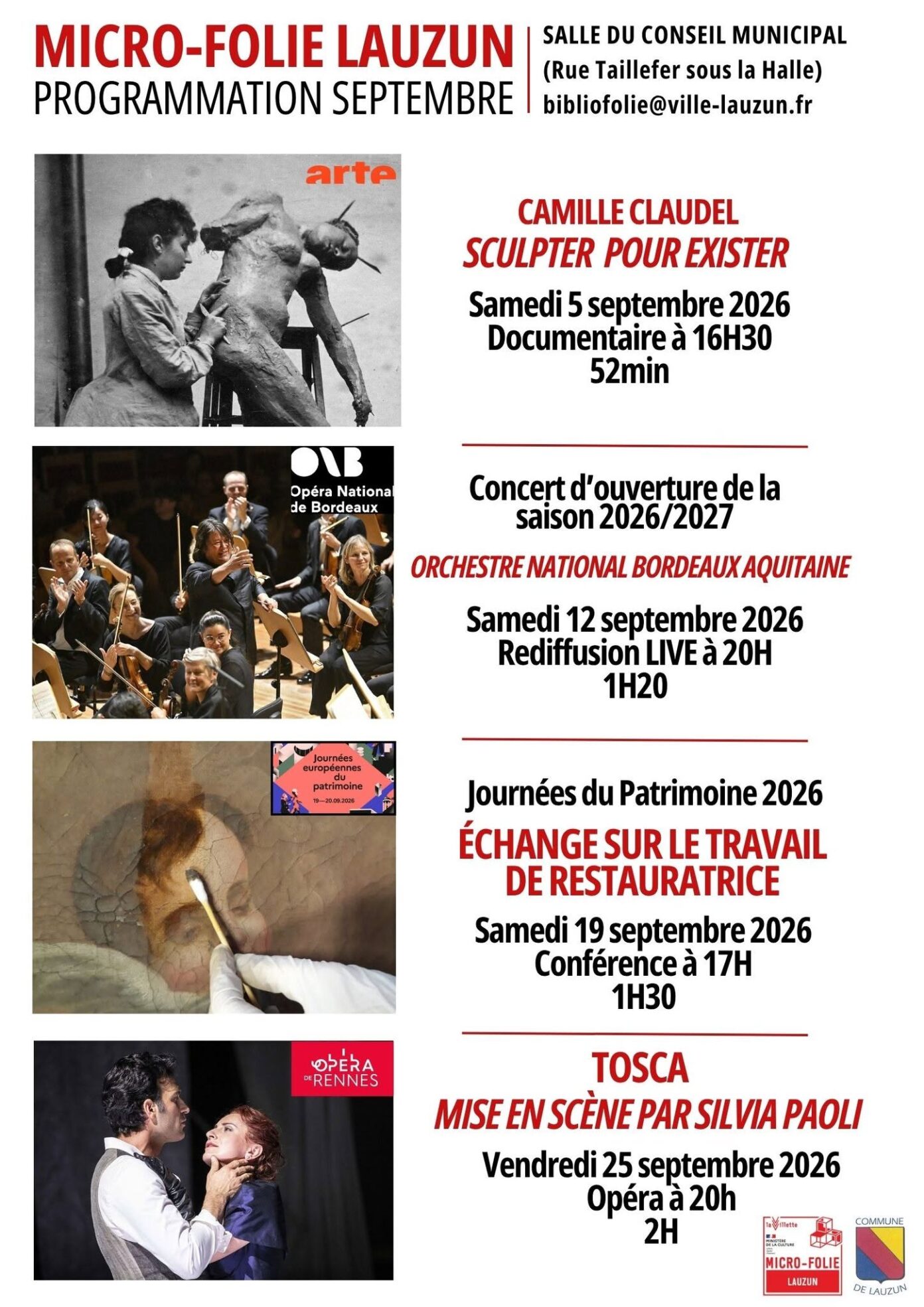 Micro-Folie Journées Européennes du Patrimoine Conférence Salle du conseil municipal Lauzun