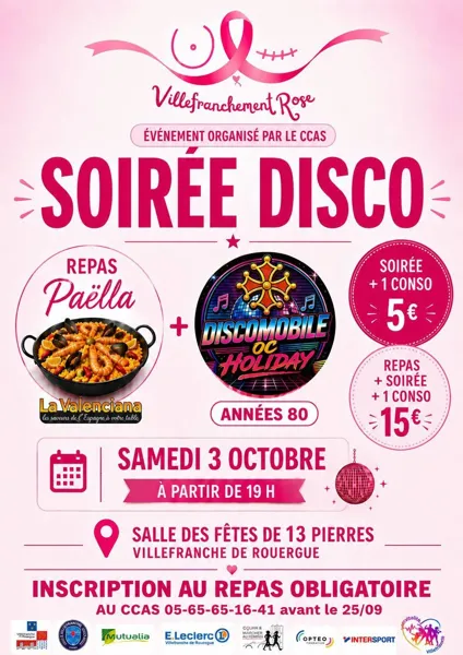 Octobre Rose Soirée Disco Villefranche-de-Rouergue