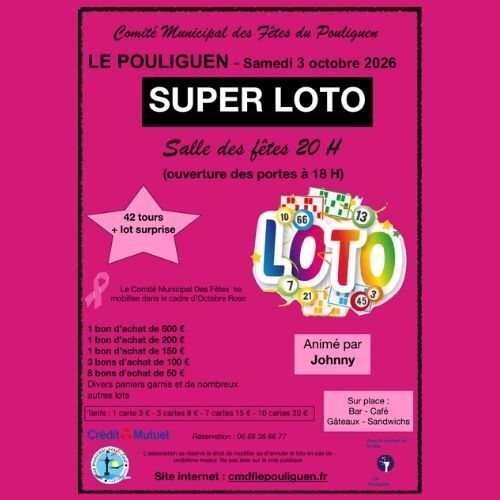Octobre Rose – Super Loto, Salle André Ravache, Le Pouliguen