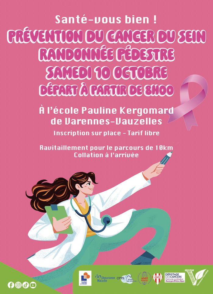 Octobre rose – Randonnée pour la prévention du cancer du sein, Ecole maternelle Pauline Kergomard, Varennes-Vauzelles