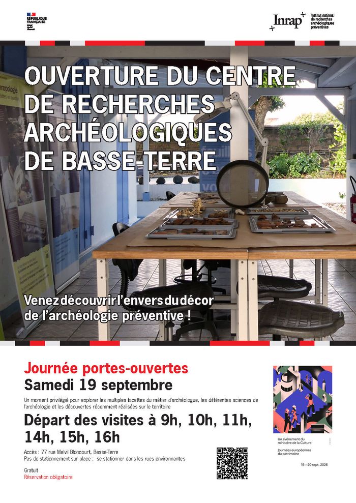 Ouverture du centre de recherches archéologiques Inrap de Basse-Terre, Centre de recherches archéologiques Inrap de Guadeloupe, Basse-Terre