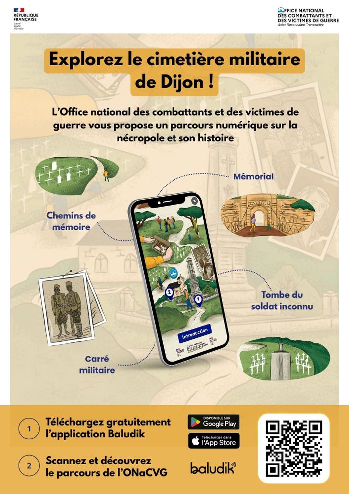 Parcours Baludik : Déambulation à travers les conflits contemporains au cimetière de Dijon, Cimetière des Péjoces à Dijon, Dijon