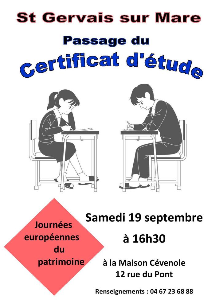 Passage du Certificat d&rsquo;étude, Maison Cévenole Des Arts Et Traditions Populaires, Saint-Gervais-sur-Mare