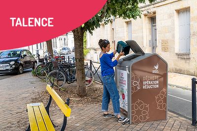Permanence borne à déchets alimentaires, Marché Municipal, Talence