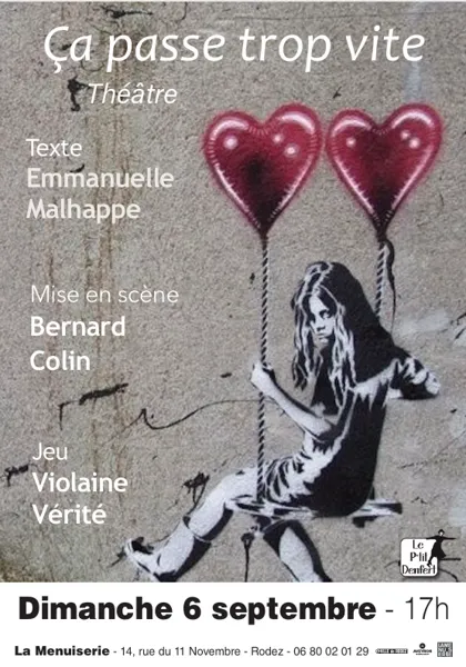 Pièce de théâtre ça passe trop vite à la Menuiserie Rodez