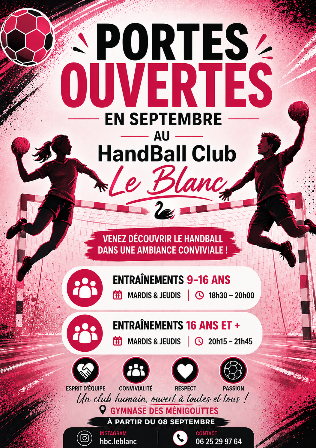 Portes ouvertes aux entraînements de Septembre ! Le Blanc
