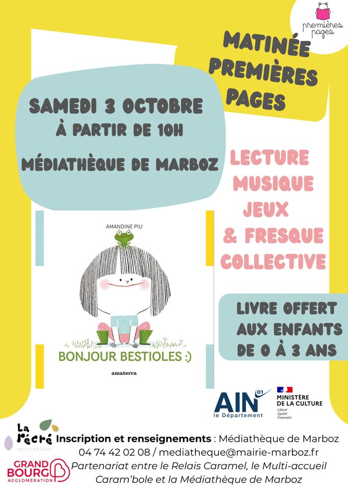 Premières Pages, Médiathèque de Marboz, Marboz