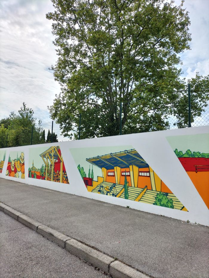 Quand un mur raconte l’histoire d’un quartier, fresque, Rillieux-la-Pape