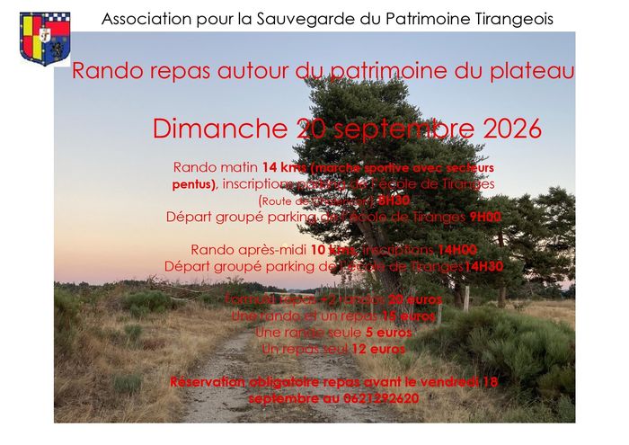 Rando autour du patrimoine du plateau tirangeois, Parking de l’école, Tiranges