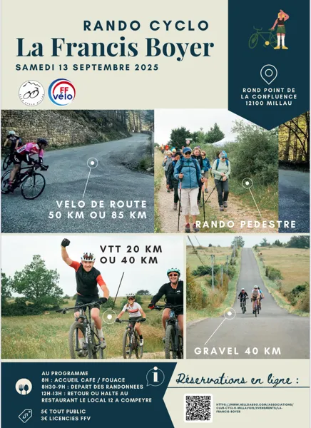 Rando Francis Boyer Route, Gravel, VTT et marche Millau