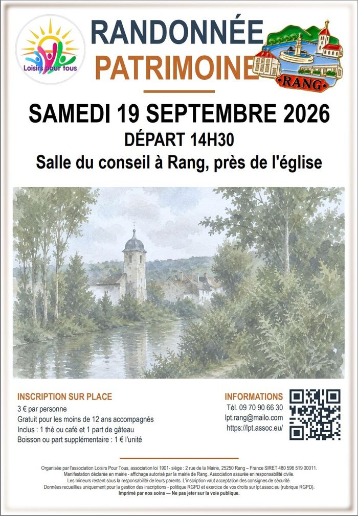 Randonnée du patrimoine à Rang, Rang (25), Rang