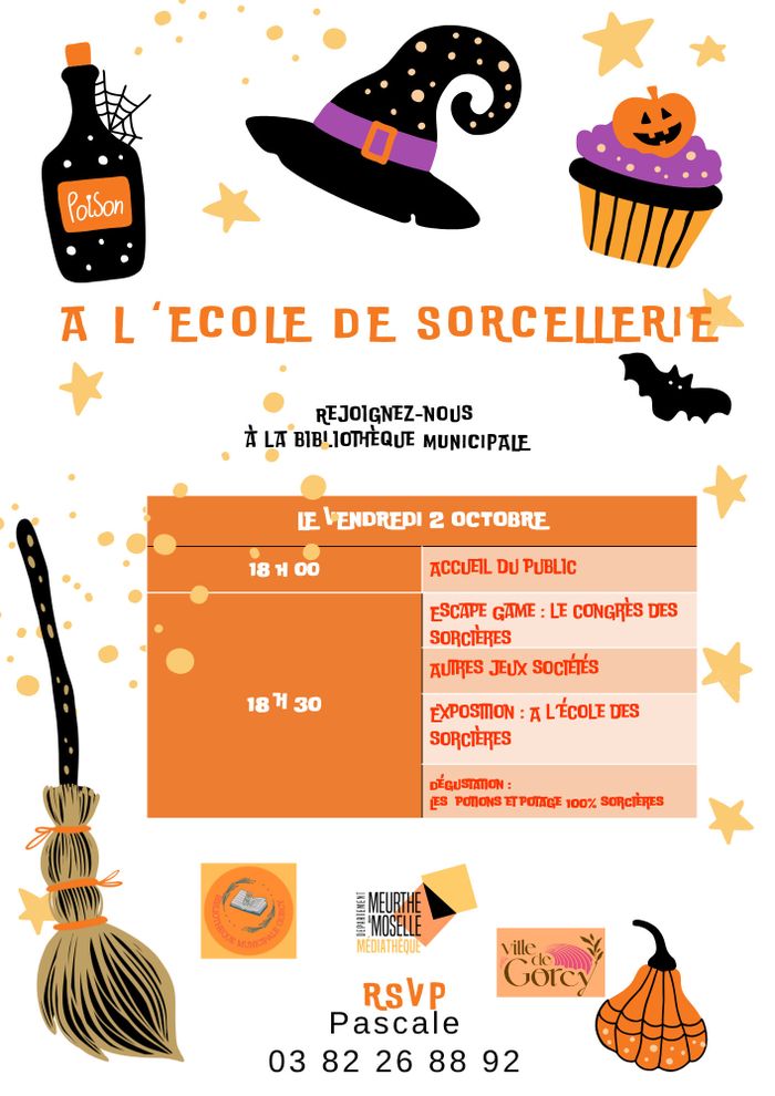 Rejoignez-nous à l&rsquo;école de sorcellerie, Bibliothèque municipale de GORCY, Gorcy