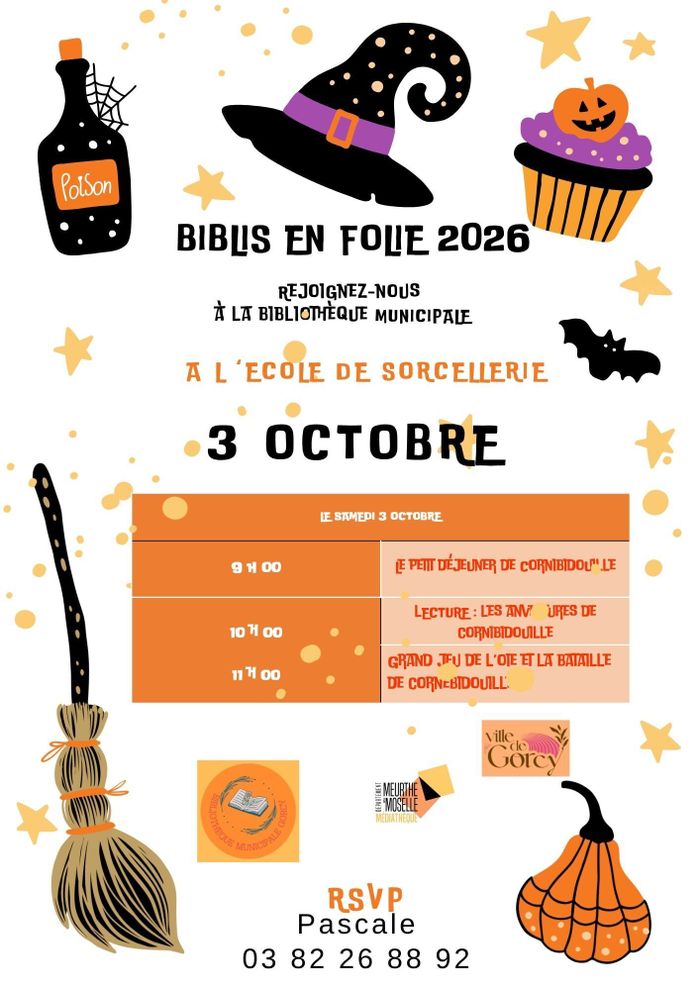 Rejoignez-nous à l’école de sorcellerie, Bibliothèque municipale de GORCY, Gorcy