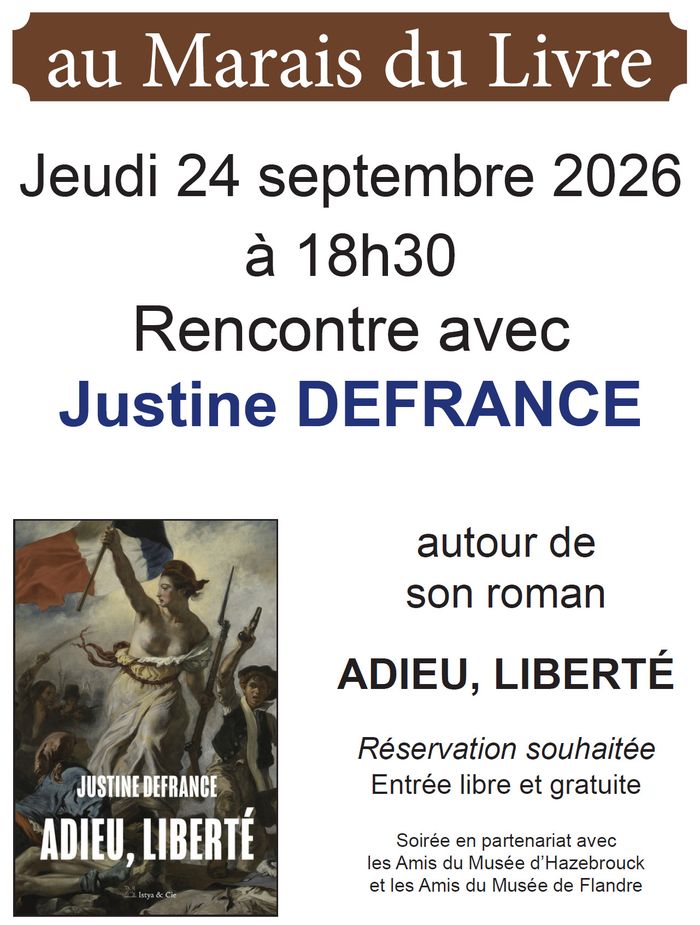 Rencontre avec Justine DEFRANCE, Librairie Le Marais du Livre, Hazebrouck