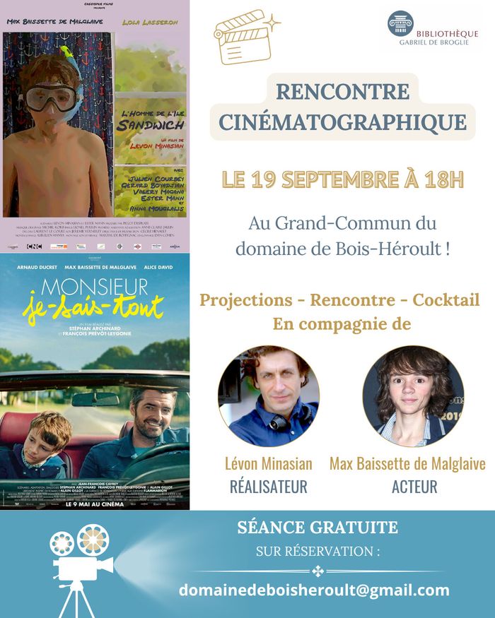 Rencontre Cinématographique ! Projection de “L’Homme de l’Île Sandwich” et « Monsieur je-sais-tout », Domaine de Bois-Héroult, Bois-Héroult