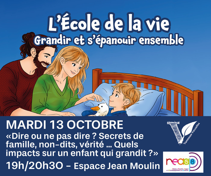Rencontre parentalité – « Dire ou ne pas dire ? Secrets de famille, non-dits, vérité… quels impacts pour un enfant qui grandit ? », Espace Jean Moulin, Varennes-Vauzelles