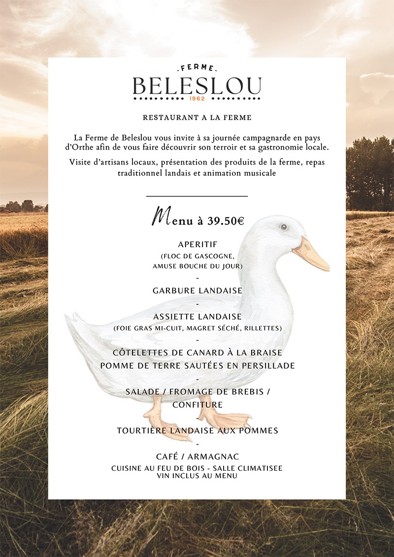 Repas traditionnel landais à la Ferme de Beleslou Cagnotte
