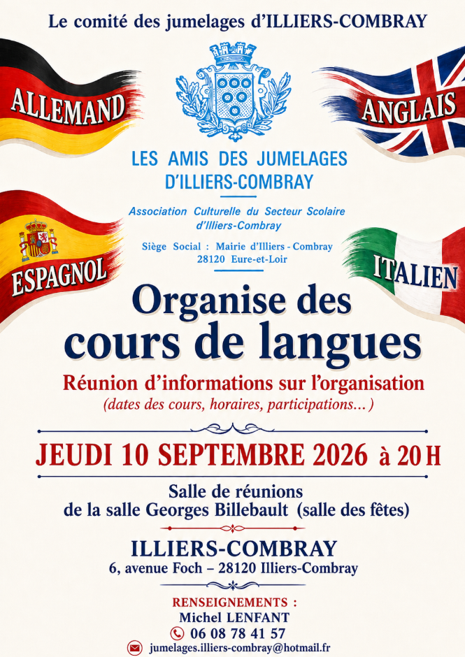 Réunion d’information sur les cours de langues étrangères Illiers-Combray