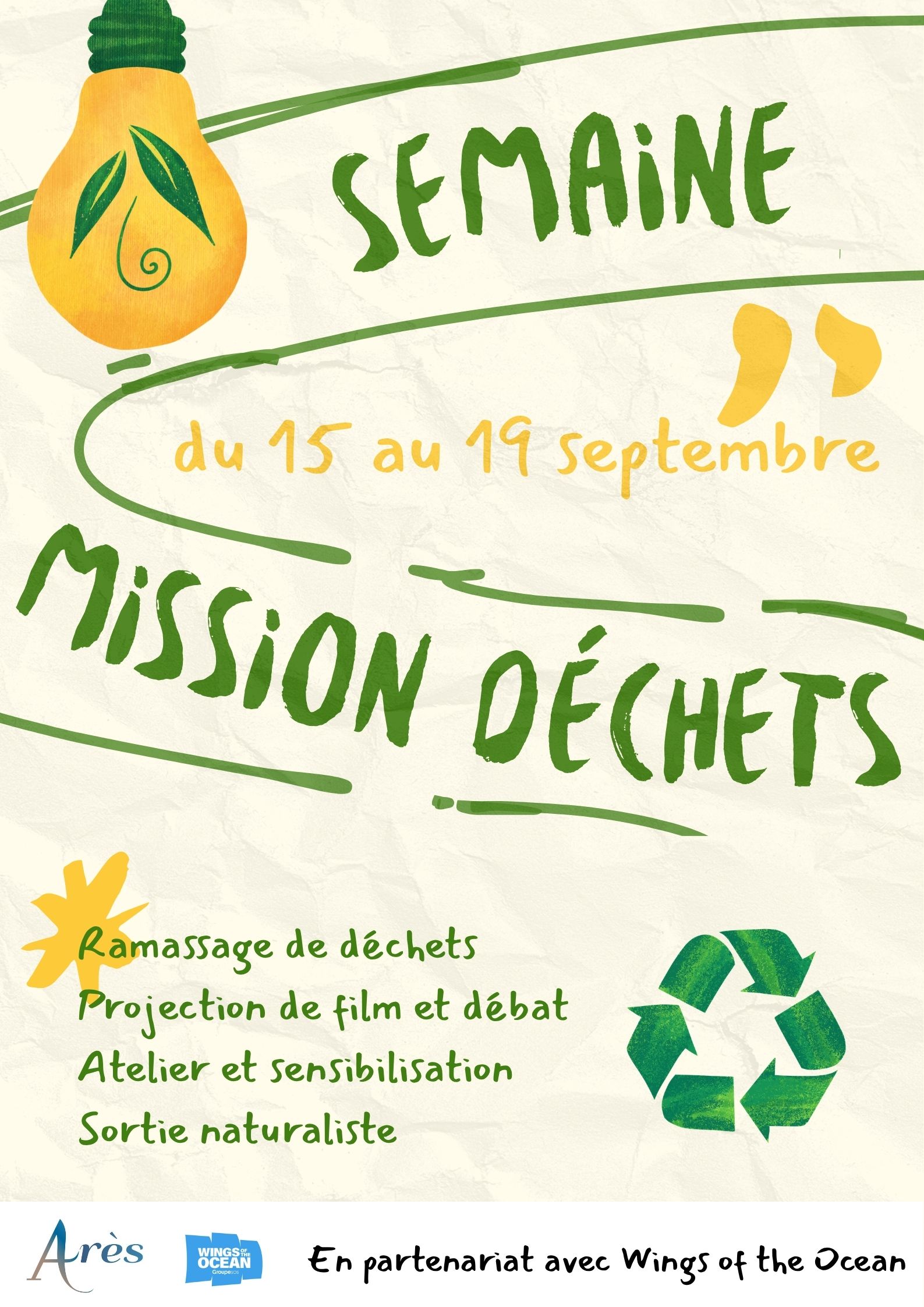 Semaine mission déchets Atelier de sensibilisation les mégots de cigarette Arès