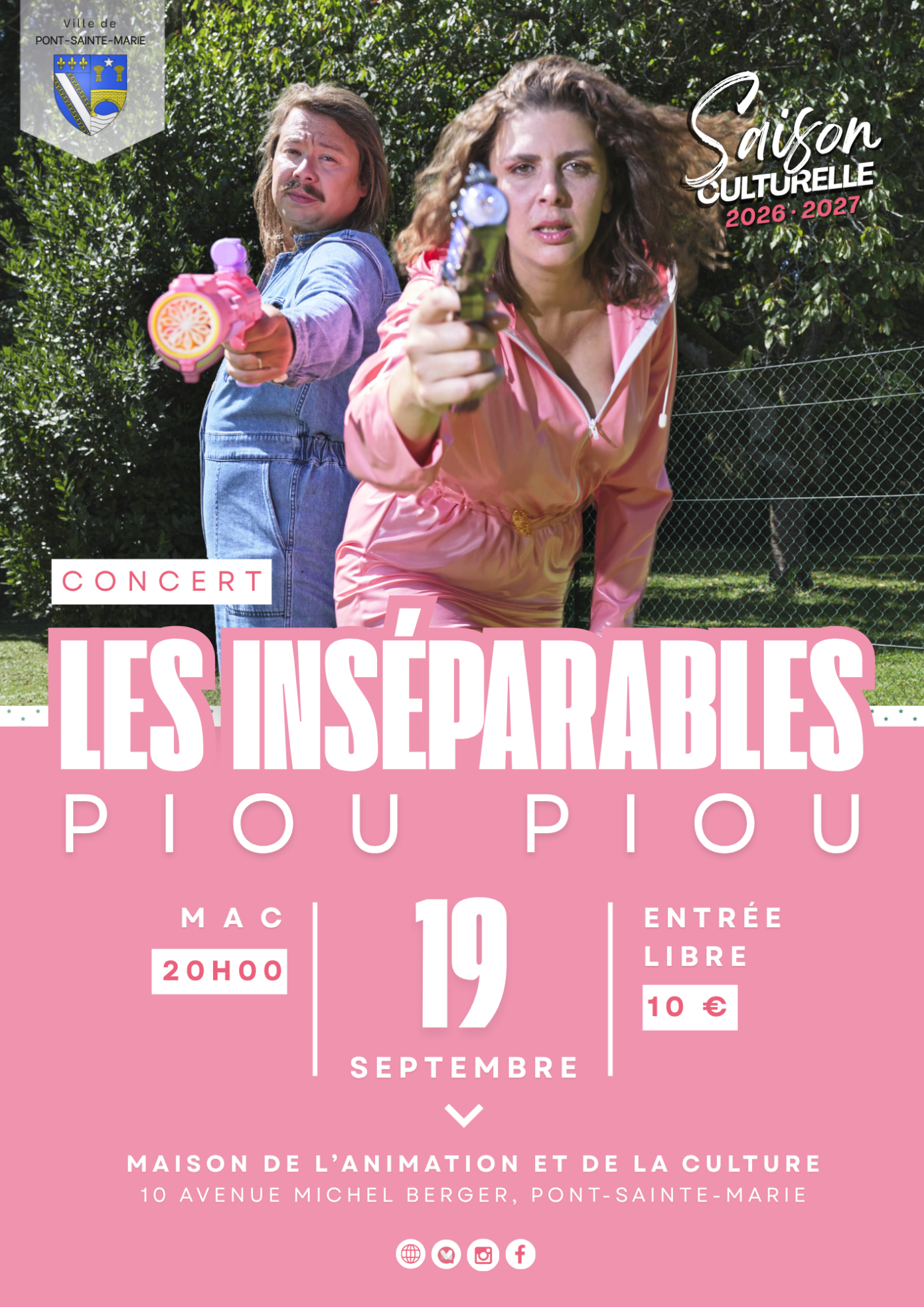 Soirée de lancement de la saison culturelle de Pont Ste Marie & Concert Les inséparables Piou Piou  Pont-Sainte-Marie