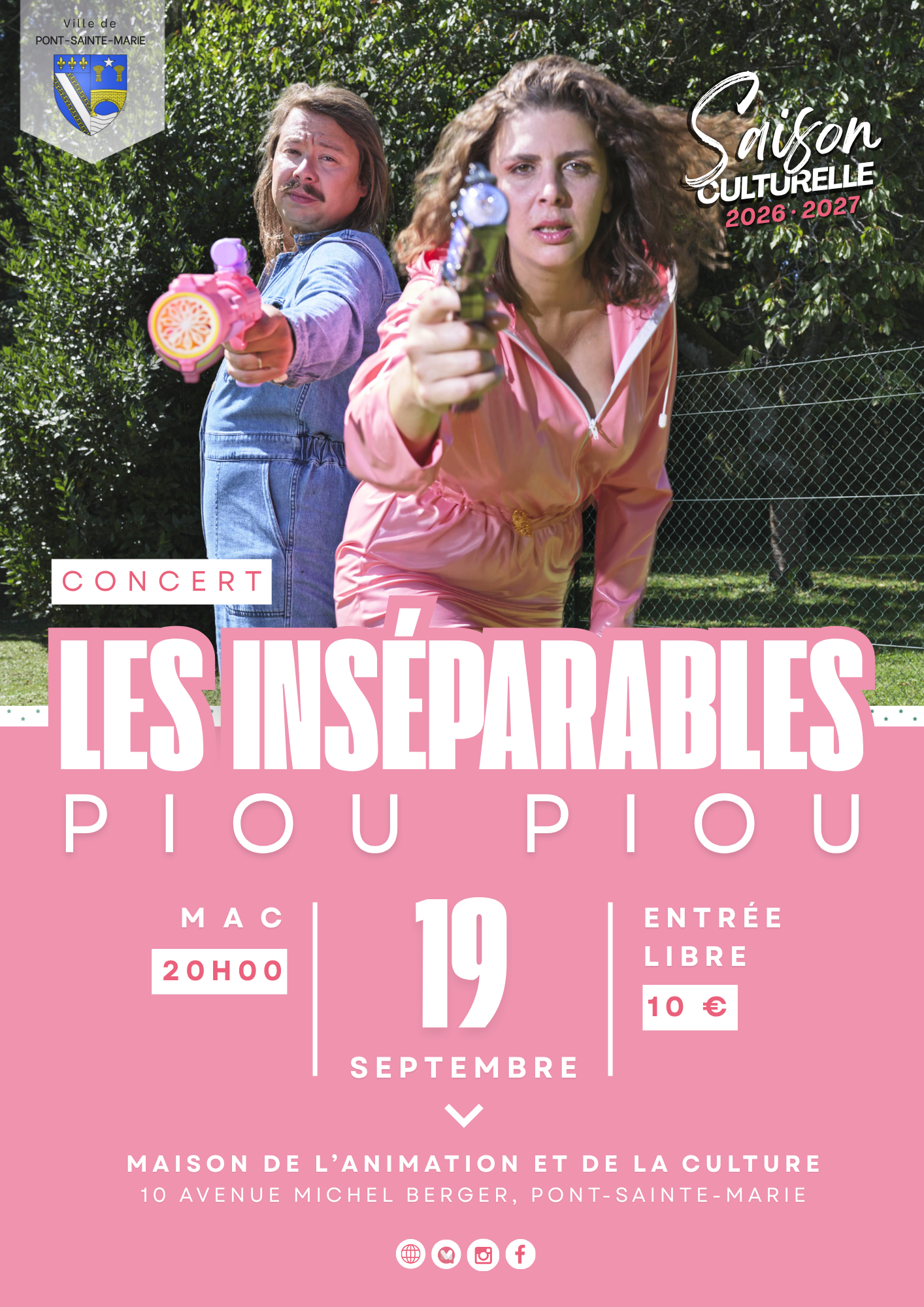Soirée de lancement de la saison culturelle de Pont Ste Marie & Concert Les inséparables Piou Piou  Pont-Sainte-Marie