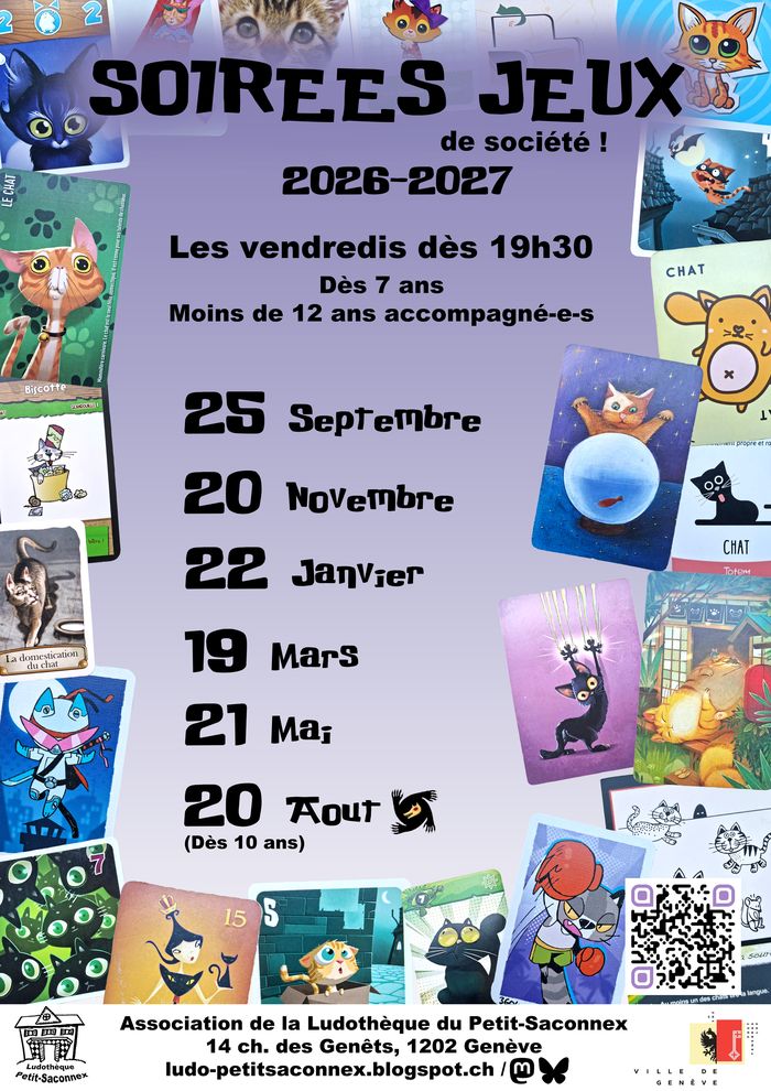 Soirée jeux de société, Ludothèque du Petit-Saconnex, Genève