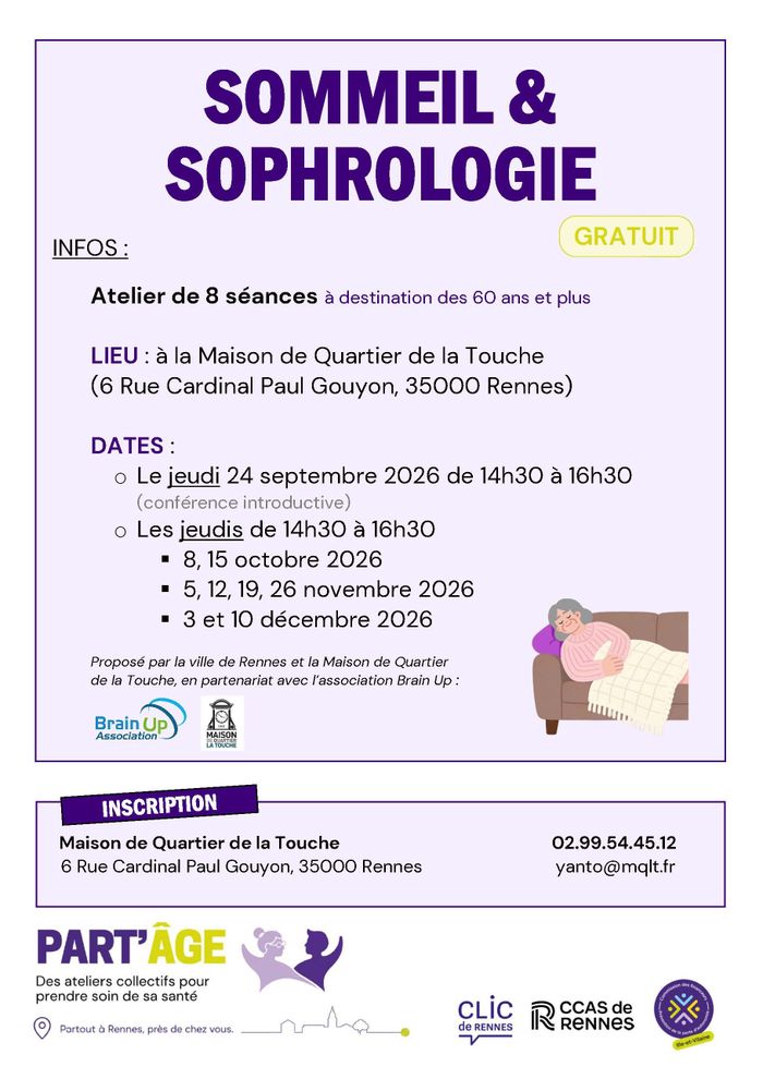 Sommeil & Sophrologie, Maison de Quartier La Touche, Rennes