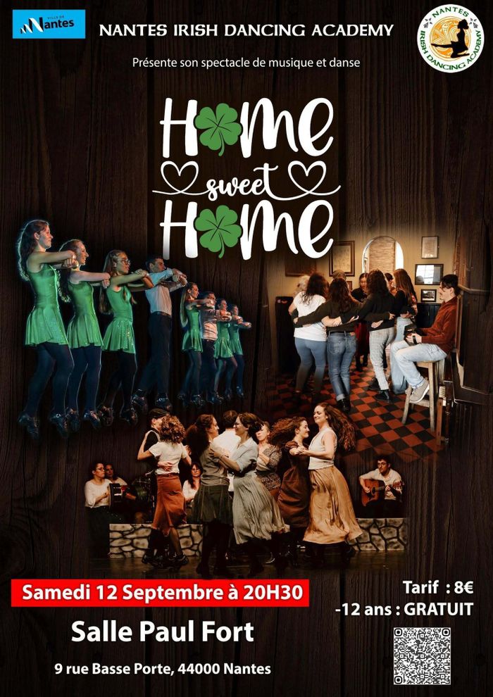 Spectacle de musique et danse irlandaises « HOME SWEET HOME », Salle Paul Fort Nantes, Nantes