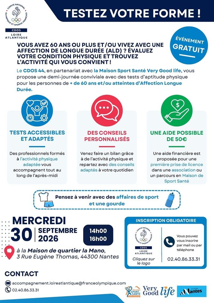 Sport seniors : testez votre forme !, Maison de quartier La Mano, Nantes