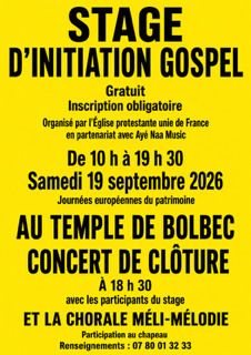 Stage d&rsquo;initiation de chants gospel et concert de clôture avec la chorale Méli-Mélodie 76, Temple protestant, Bolbec