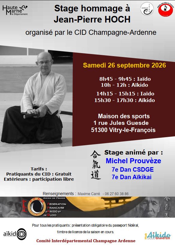 Stage hommage à Jean-Pierre Hoch, Dojo de Vitry-le-François, Vitry-le-François