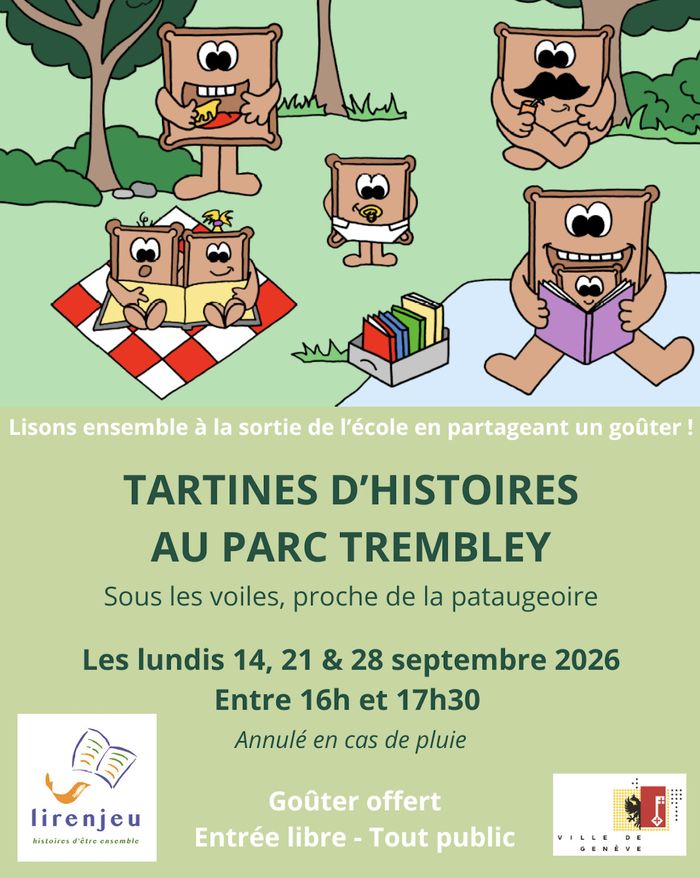 Tartines d’histoires, Parc Trembley,