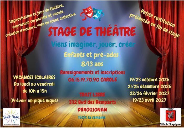 Trait libre – Stage de théâtre, Association Trait Libre, Draguignan