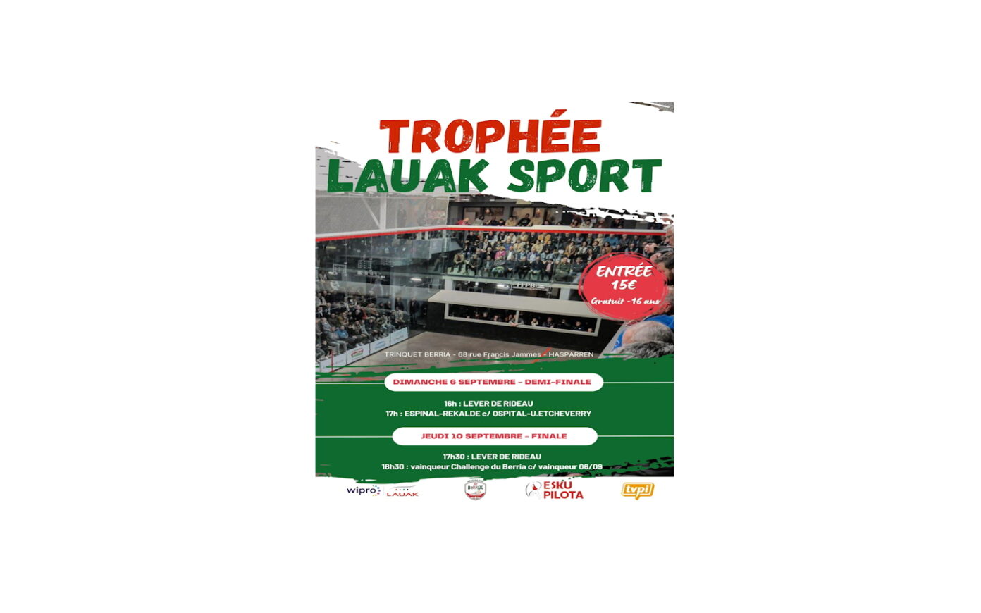 Trophée Lauak sport Partie de pelote à main nue Hasparren