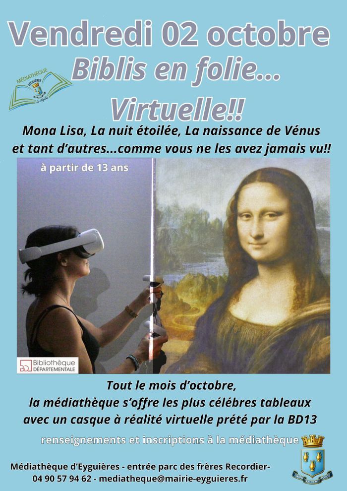 Une plongée virtuelle dans l’art !, Médiathèque d’Eyguières, Eyguières