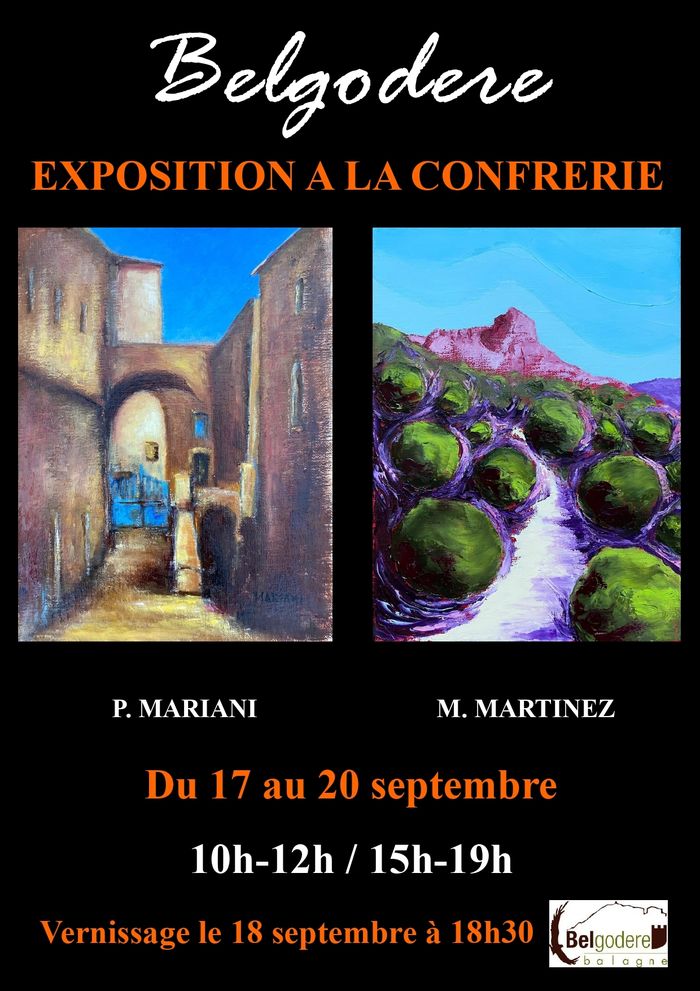 VERNISSAGE ET Exposition des artistes Paul Mariani et Maurice Martinez 18 septembre à 18h30 (du 17 au 20/09), belgodere confrérie, Belgodère