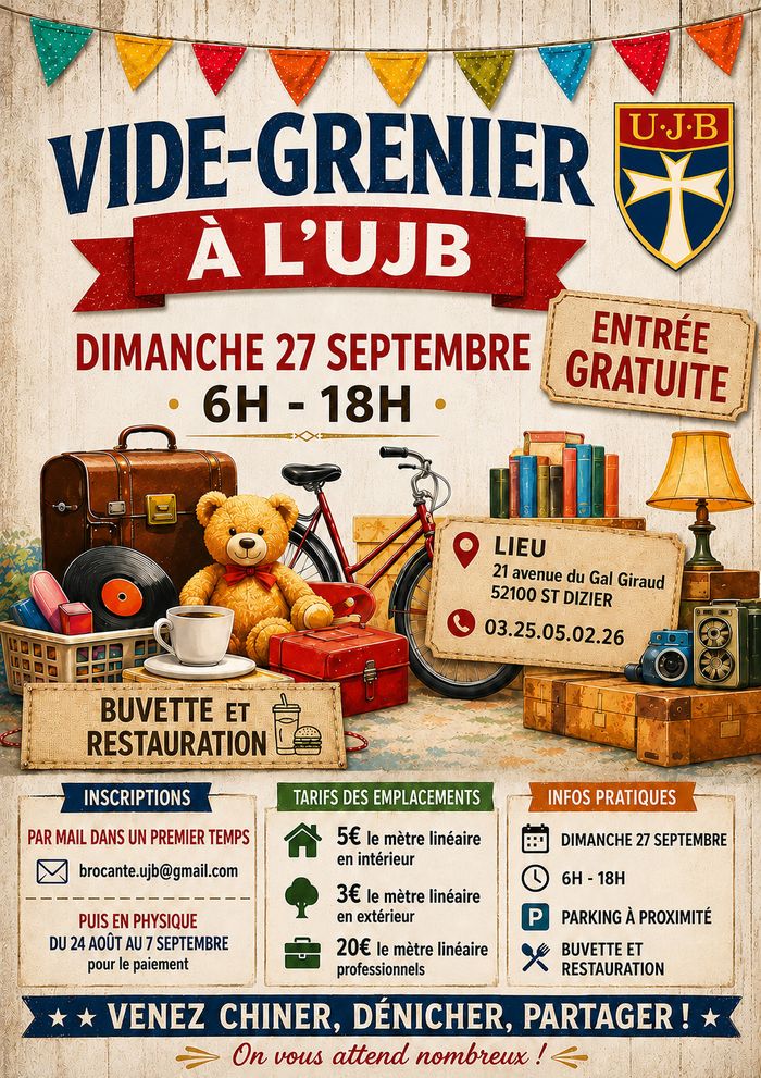 Vide-grenier à l’UJB, UJB (Union des Jeunes Bragards), Saint-Dizier