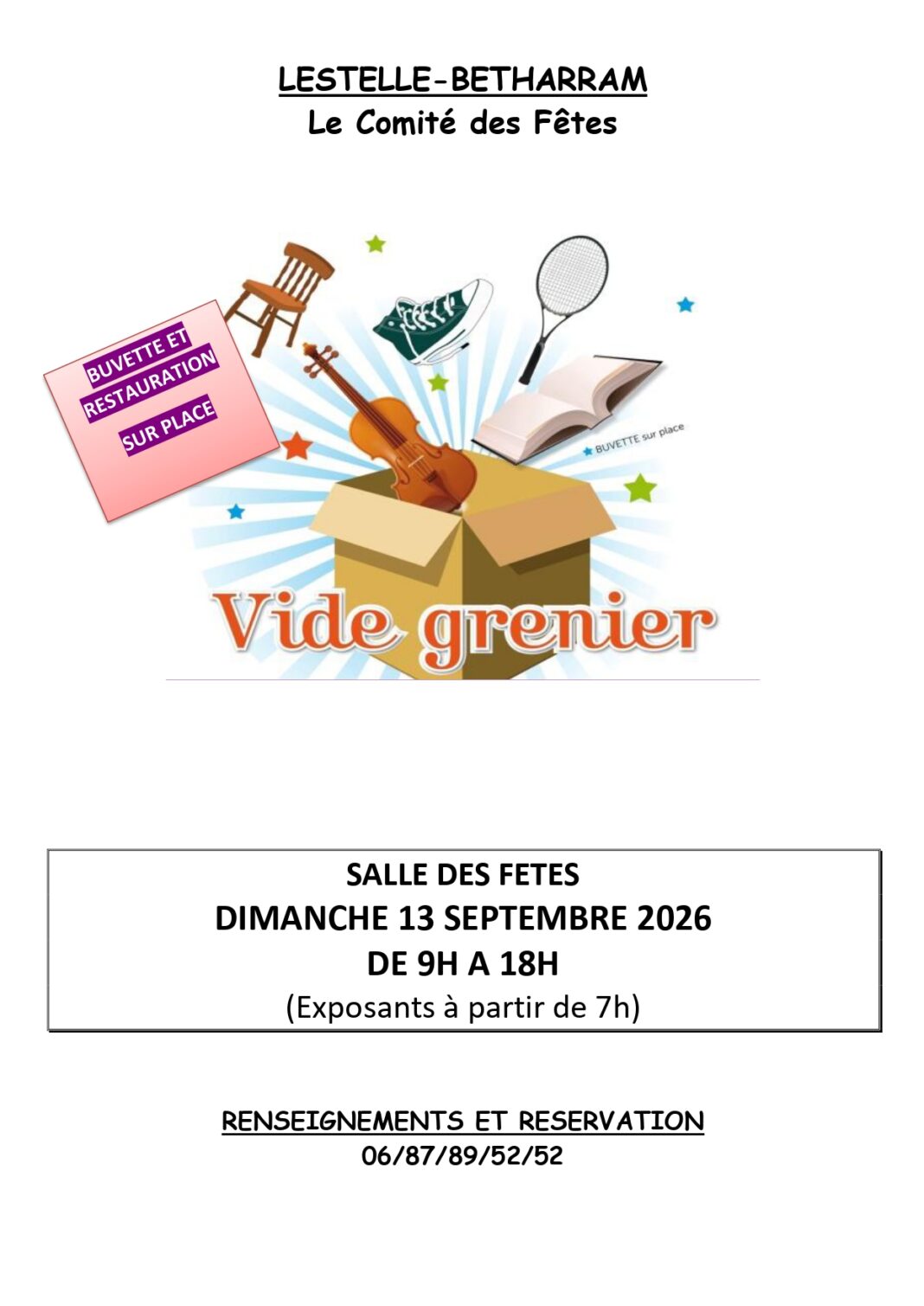 vide grenier Lestelle-Bétharram