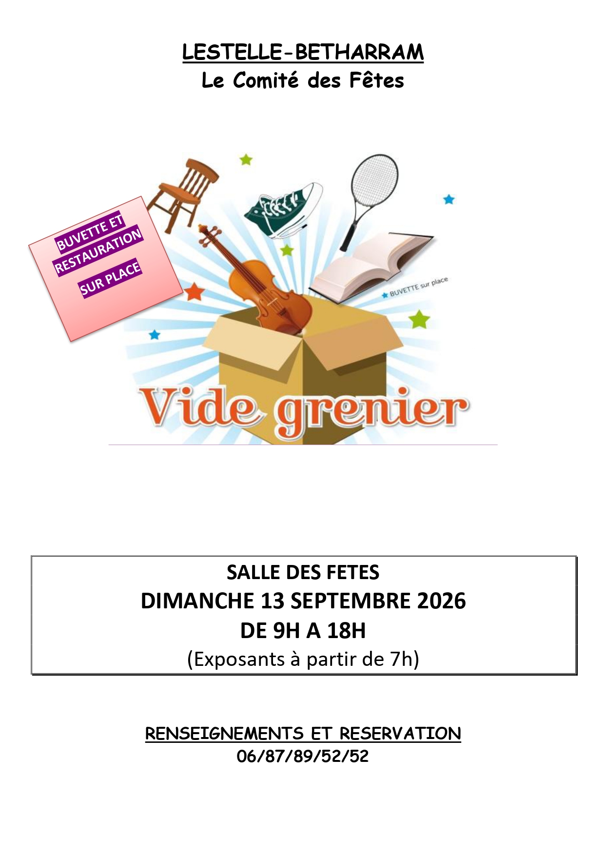 vide grenier Lestelle-Bétharram