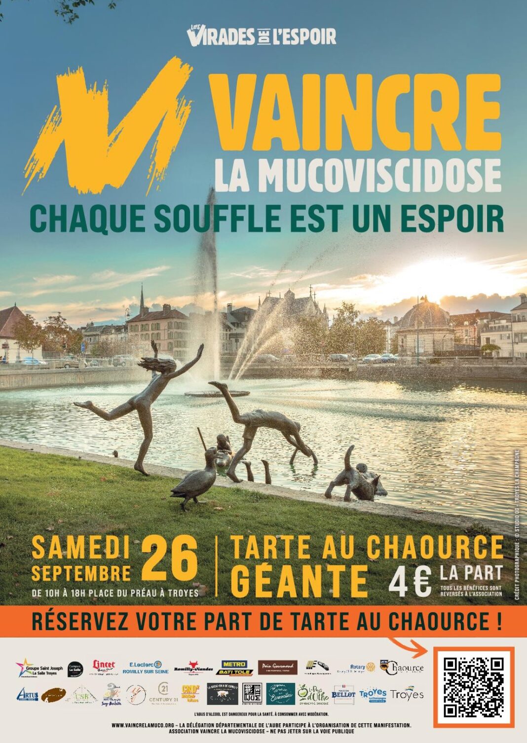 Virades de l’Espoir Vente de tarte au Chaource Troyes